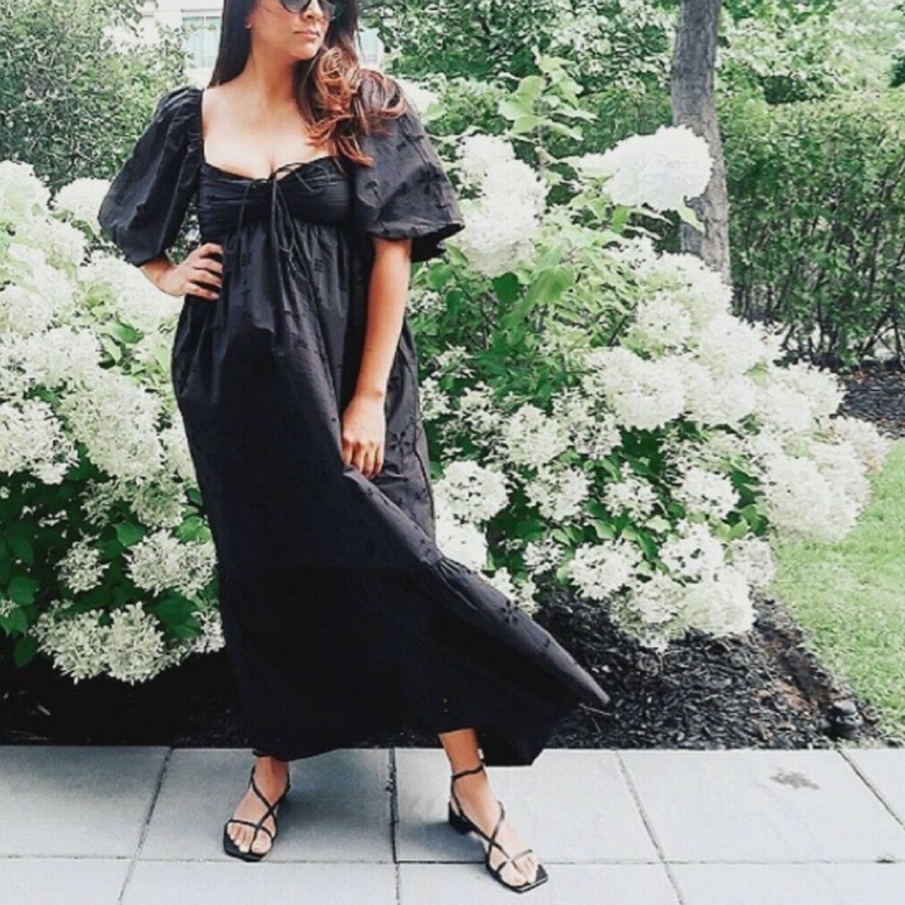 ZARA EMBROIDERED MIDI DRESS